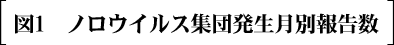 図1　ノロウイルス集団発生月別報告数