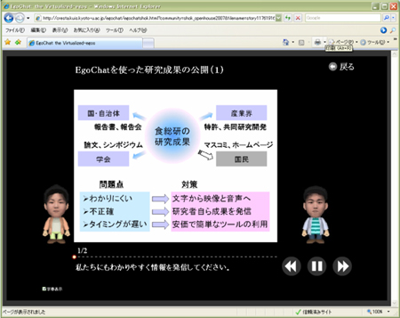 図2　EgoChat番組の例