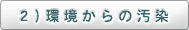 2）環境からの汚染