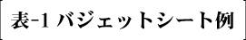 表-1 バジェットシート例