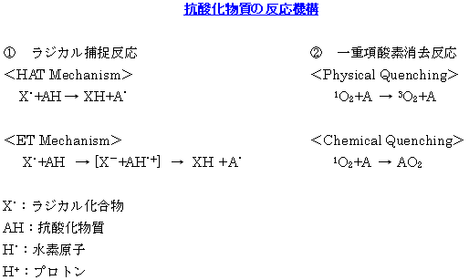 抗酸化物質の反応機構
